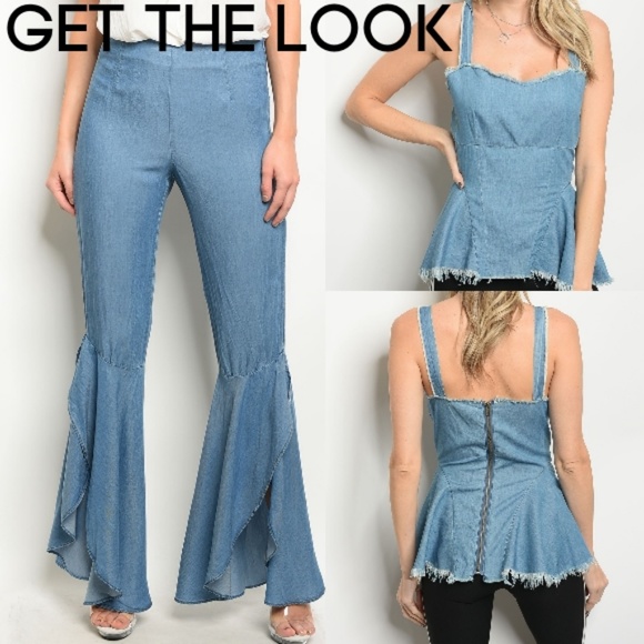 High/Low Flare Frayed Hem Jeans - Picture 2 of 7